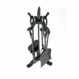 Oypla Heavy Duty Steel Fireplace 5 Piece Companion Set With Poker, Shovel, Tongs & Brush - thumbnail 5