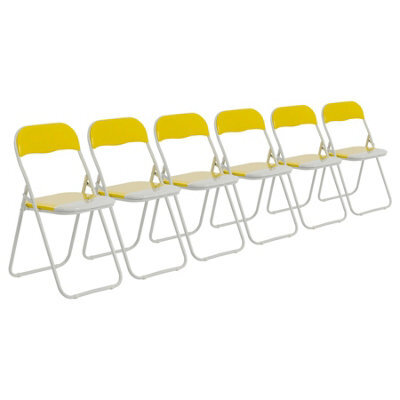 Harbour Housewares Coloured Padded Folding Chairs - Yellow - Pack Of 6 - image 1