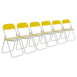 Harbour Housewares Coloured Padded Folding Chairs - Yellow - Pack Of 6