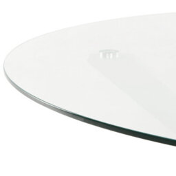 Beliani Garden Dining Table - 120 Cm Round Taupe Glass Top, White Powder-Coated Aluminium Legs Outdoor Modern - thumbnail 5