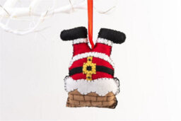 Handmade Felt 'when Santa Got Stuck In The Chimney' Christmas Tree Hanging Decoration - 11.5 Cm - thumbnail 1