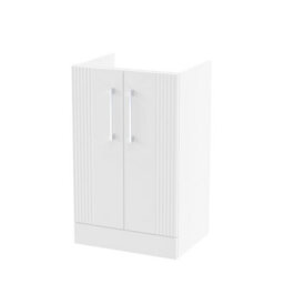 Hudson Reed Deco Floor Standing 2-Door Vanity Unit, Stylishmodern Vanity Unit In Bathroom For Contemporary Interiors - thumbnail 1