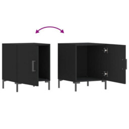 Berkfield Bedside Cabinets 2 Pcs Black 40X40X50 Cm Engineered Wood - thumbnail 7