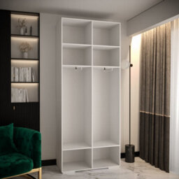 Arte White Manhattan Iv Elegant Hinged Door Wardrobe W1000mm H2370mm D470mm - 2 Doors, 10 Shelves - thumbnail 3