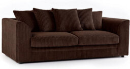 BlissFurniture Ltd Bliss Furniture Jumbo Cord 3 Seater Scatter Back Sofa In Brown Colour Deep Comfort Modern Design Arms Compact Yet Spacious - thumbnail 1
