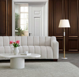Stratus Interiors Astoria 3 Seater Boucle Sofa Modern Panel Design & Luxurious Comfort - Oatmeal Beige - thumbnail 5