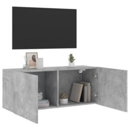Berkfield Tv Cabinet Wall-Mounted Concrete Grey 100X30X41 Cm - thumbnail 4