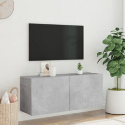 Berkfield Tv Cabinet Wall-Mounted Concrete Grey 100X30X41 Cm - thumbnail 3