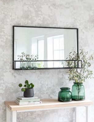 Garden Trading Sapperton Indoor Mirror Bathroom Hallway Shelf 60X100Cm Black - image 1