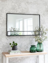 Garden Trading Sapperton Indoor Mirror Bathroom Hallway Shelf 60X100Cm Black - thumbnail 1