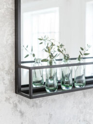Garden Trading Sapperton Indoor Mirror Bathroom Hallway Shelf 60X100Cm Black - thumbnail 2
