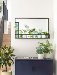 Garden Trading Sapperton Indoor Mirror Bathroom Hallway Shelf 60X100Cm Black - thumbnail 3