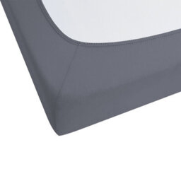 Beliani Fitted Sheet Janbu Cotton 200 X 200 Cm Dark Grey - thumbnail 5