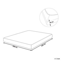 Beliani Fitted Sheet Janbu Cotton 200 X 200 Cm Dark Grey - thumbnail 3
