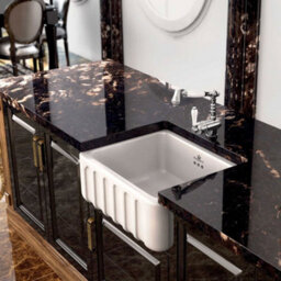 Chambord Louis I 1.0 Bowl Gloss White Hand-Finished Ceramic Belfast Kitchen Sink With 90mm Waste