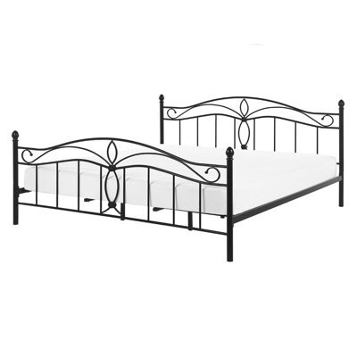 Beliani Bed Metal Antlia 140 X 200 Cm (Eu Double) Black - image 1