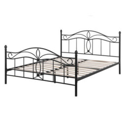 Beliani Bed Metal Antlia 140 X 200 Cm (Eu Double) Black - thumbnail 4