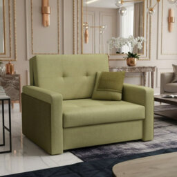 Viva Mel I Living Room Sofa Bed With Sleeping Function Storage Compartment Wooden Legs 110X98X86Cm Olive - thumbnail 1
