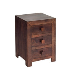 Buttercup Farm Toko Dark Mango 3 Drawer Bedside - Solid Mango Wood - L40 X W42 X H62 Cm - thumbnail 2