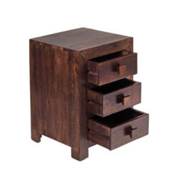 Buttercup Farm Toko Dark Mango 3 Drawer Bedside - Solid Mango Wood - L40 X W42 X H62 Cm - thumbnail 5