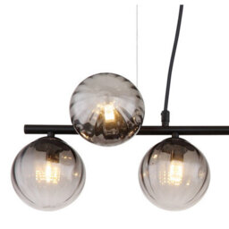 Luminosa Lighting Luminosa Dallerta Bar Pendant Ceiling Light Matt Black Smoke Glass Shade 7X G9 - thumbnail 4