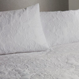 Serene Avery Stripe Pinsonic Soft Touch White Duvet Cover Set - thumbnail 4