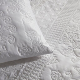 Serene Avery Stripe Pinsonic Soft Touch White Duvet Cover Set - thumbnail 3