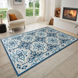 Oxford Homeware Printed Rug, Non-Slip Pets Friendly, Living Room Rugs And Bedroom Rugs, (Luna, 120X170Cm) - thumbnail 1