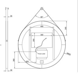Plum&clay Janie Led Gold Circular Hanging Bathroom Mirror With Strap (H)1000mm (W)800mm - thumbnail 7