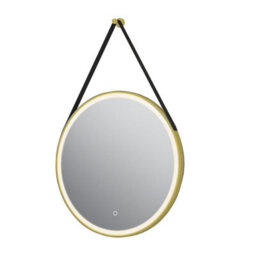 Plum&clay Janie Led Gold Circular Hanging Bathroom Mirror With Strap (H)1000mm (W)800mm