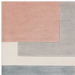 Grey Multicoloured Pink Modern Geometric 13mm Thick Stain-Resistant Rug For Living Room, & Dining Room-120Cm X 170Cm - thumbnail 7