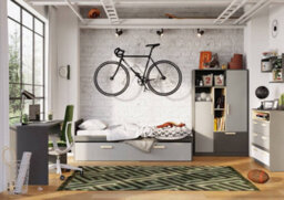 Arte Pok  Single Bed With Large Under Bed Drawer (H)680mm (W)950mm (D)2050mm  - Practical Children's Bed With Mattress And Storage - thumbnail 4
