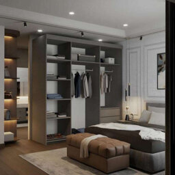 M N Furniture Ltd Wardrobe With Mirror, Led Light, Modern Sliding Door Bedroom Cabinet With Mirror,drawers And  Silver/black Trim (Grey,200Cm) - thumbnail 3