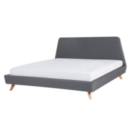 Beliani Bed Fabric Vienne 180 X 200 Cm (Eu Super King) Grey - thumbnail 1