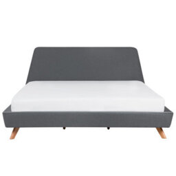 Beliani Bed Fabric Vienne 180 X 200 Cm (Eu Super King) Grey - thumbnail 4