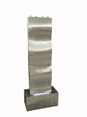 Outdoor Living UK Naples Stainless Steel Modern Metal Water Feature Without Cover