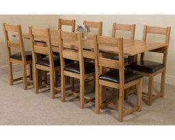 That's Furniture Richmond 140Cm - 220Cm Oak Extending Dining Table And 8 Chairs Dining Set With Lincoln Chairs - thumbnail 1