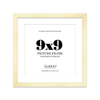 "9X9"" Gold Picture Frame - 9X9"" Square Frame With 8X8"" Mount For 9X9""/8X8"" Pictures Art Deco Style Room Decor, 1 Pack" - image 1