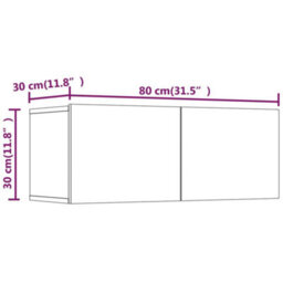 Berkfield Classic 4 Piece Tv Cabinet Set Smoked Oak Engineered Wood - thumbnail 8