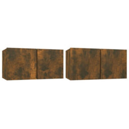 Berkfield Classic 4 Piece Tv Cabinet Set Smoked Oak Engineered Wood - thumbnail 4