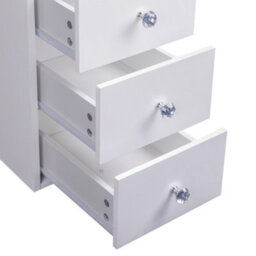 Fenchilin Dressing Table With Rgb Led Light Strip 11-Drawer Hollywood Makeup Vanity Desk - thumbnail 8