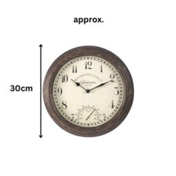 Marco Paul 12In Bickerton Wall Clock & Thermometer - thumbnail 3