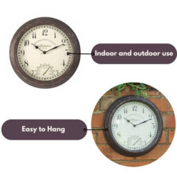 Marco Paul 12In Bickerton Wall Clock & Thermometer - thumbnail 5