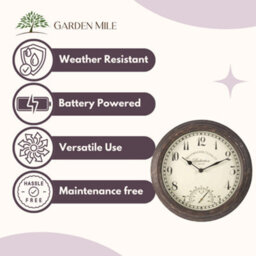 Marco Paul 12In Bickerton Wall Clock & Thermometer - thumbnail 4