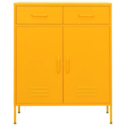 Vidaxl Storage Cabinet Mustard Yellow 80X35X101.5 Cm Steel - thumbnail 2