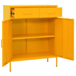 Vidaxl Storage Cabinet Mustard Yellow 80X35X101.5 Cm Steel - thumbnail 5