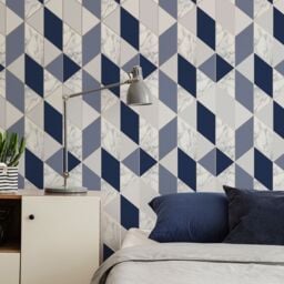 Sublime Marble Navy Metallic Effect Geometric Smooth Wallpaper - thumbnail 5