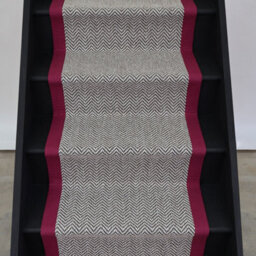 RainbowHome Herringbone Java Stair Runner With 100% Cotton Wine Border Sample - thumbnail 1