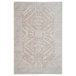 Loomed Neutral Beige Geometric Medallion Anti Slip Washable Rug 160X230Cm - thumbnail 1