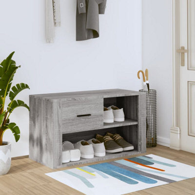 Berkfield Shoe Cabinet Grey Sonoma 80X35X45 Cm Engineered Wood - image 1